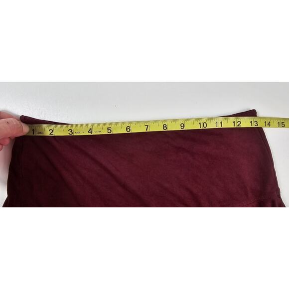Abercrombie kids XL (women XS) crushed velour maroon soft swing skirt pull on - Picture 6 of 7